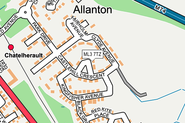 ML3 7TZ map - OS OpenMap – Local (Ordnance Survey) ML3 7TZ map - OS OpenMap – Local (Ordnance Survey)