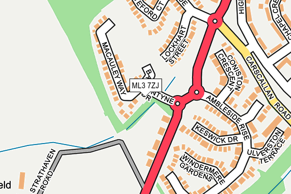 ML3 7ZJ map - OS OpenMap – Local (Ordnance Survey)