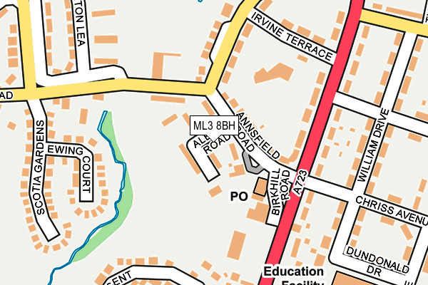 ML3 8BH map - OS OpenMap – Local (Ordnance Survey) ML3 8BH map - OS OpenMap – Local (Ordnance Survey)