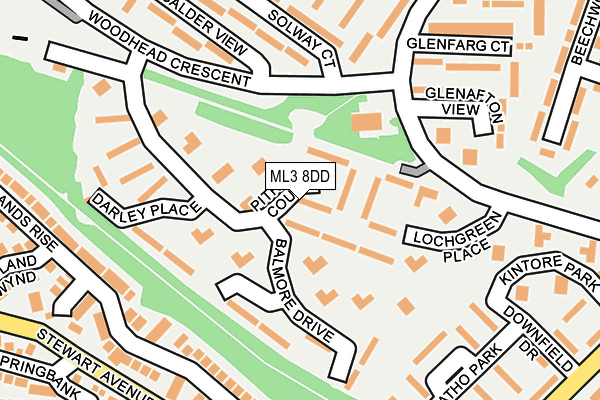 ML3 8DD map - OS OpenMap – Local (Ordnance Survey)