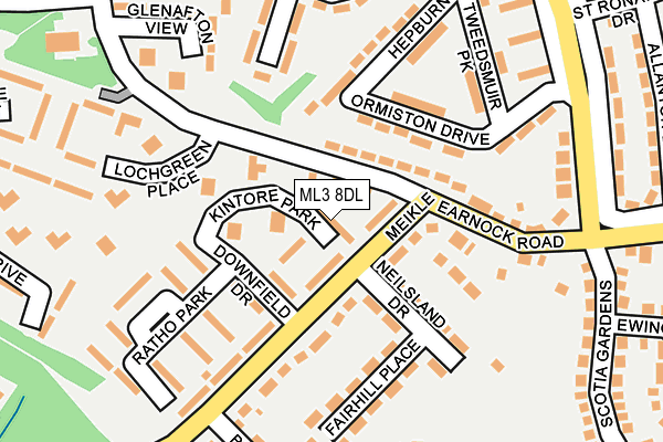 ML3 8DL map - OS OpenMap – Local (Ordnance Survey) ML3 8DL map - OS OpenMap – Local (Ordnance Survey)