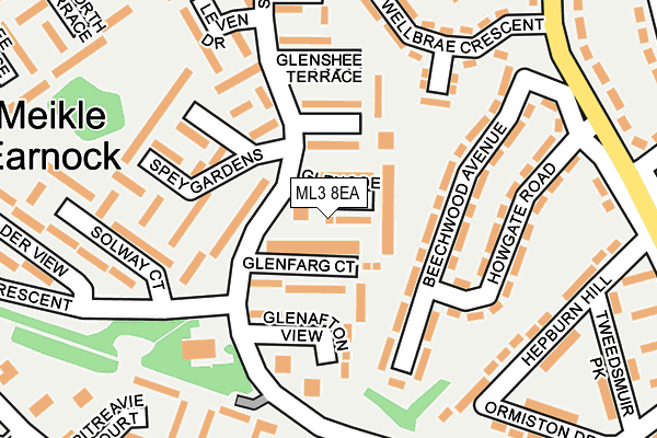 ML3 8EA map - OS OpenMap – Local (Ordnance Survey) ML3 8EA map - OS OpenMap – Local (Ordnance Survey)