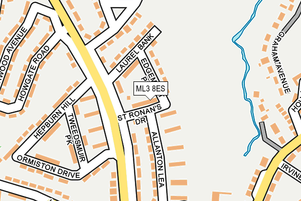 ML3 8ES map - OS OpenMap – Local (Ordnance Survey) ML3 8ES map - OS OpenMap – Local (Ordnance Survey)