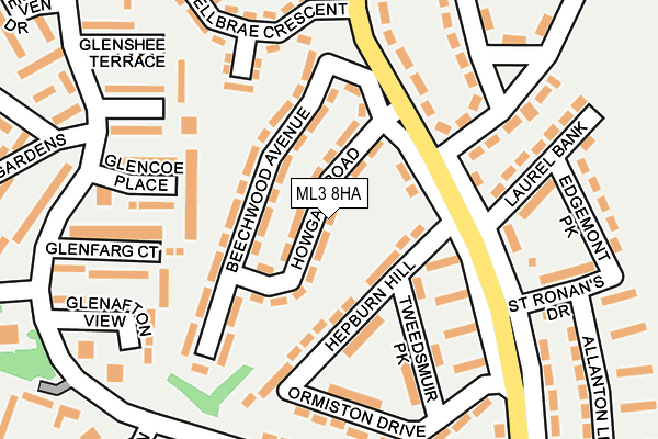 ML3 8HA map - OS OpenMap – Local (Ordnance Survey) ML3 8HA map - OS OpenMap – Local (Ordnance Survey)