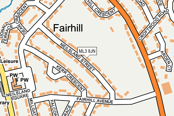 ML3 8JN map - OS OpenMap – Local (Ordnance Survey) ML3 8JN map - OS OpenMap – Local (Ordnance Survey)