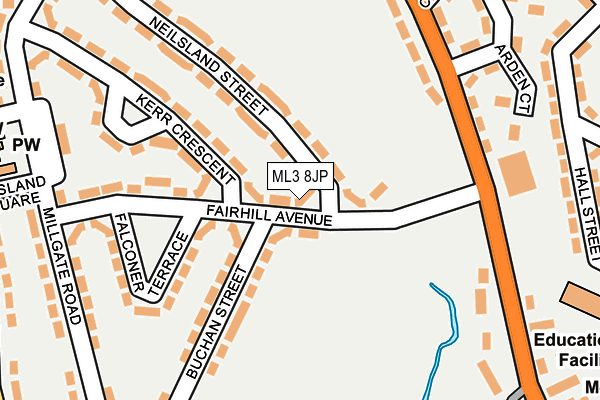 ML3 8JP map - OS OpenMap – Local (Ordnance Survey) ML3 8JP map - OS OpenMap – Local (Ordnance Survey)