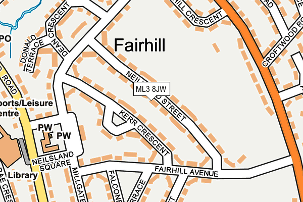 ML3 8JW map - OS OpenMap – Local (Ordnance Survey) ML3 8JW map - OS OpenMap – Local (Ordnance Survey)