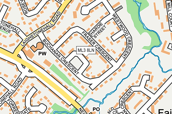 ML3 8LN map - OS OpenMap – Local (Ordnance Survey) ML3 8LN map - OS OpenMap – Local (Ordnance Survey)