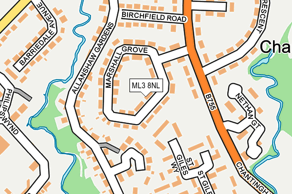 ML3 8NL map - OS OpenMap – Local (Ordnance Survey) ML3 8NL map - OS OpenMap – Local (Ordnance Survey)