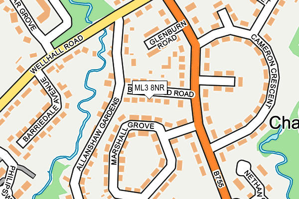 ML3 8NR map - OS OpenMap – Local (Ordnance Survey) ML3 8NR map - OS OpenMap – Local (Ordnance Survey)