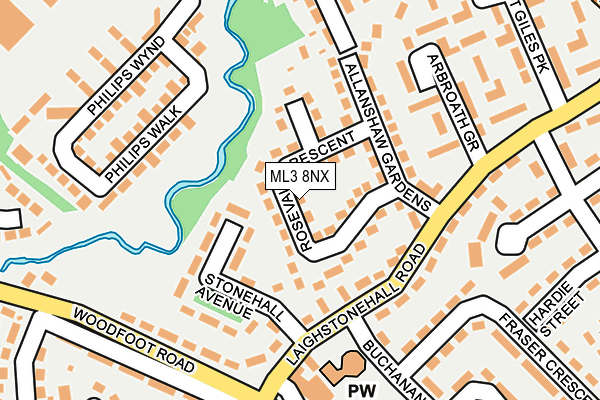 ML3 8NX map - OS OpenMap – Local (Ordnance Survey) ML3 8NX map - OS OpenMap – Local (Ordnance Survey)