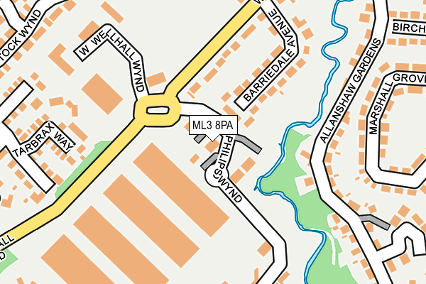 ML3 8PA map - OS OpenMap – Local (Ordnance Survey) ML3 8PA map - OS OpenMap – Local (Ordnance Survey)