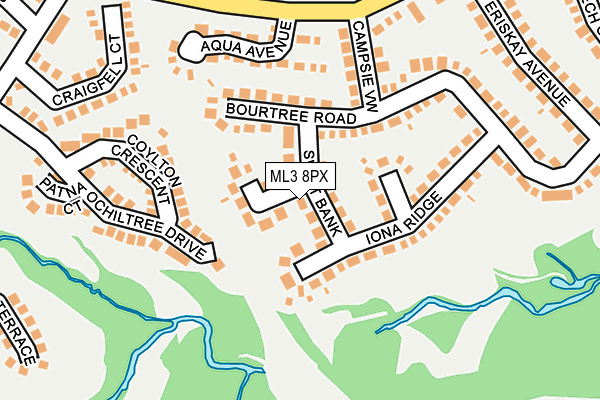 ML3 8PX map - OS OpenMap – Local (Ordnance Survey) ML3 8PX map - OS OpenMap – Local (Ordnance Survey)