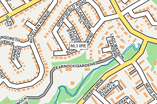 ML3 8RE map - OS OpenMap – Local (Ordnance Survey) ML3 8RE map - OS OpenMap – Local (Ordnance Survey)