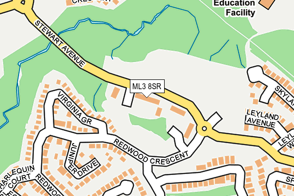 ML3 8SR map - OS OpenMap – Local (Ordnance Survey) ML3 8SR map - OS OpenMap – Local (Ordnance Survey)