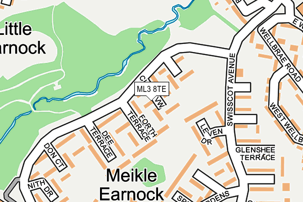 ML3 8TE map - OS OpenMap – Local (Ordnance Survey) ML3 8TE map - OS OpenMap – Local (Ordnance Survey)