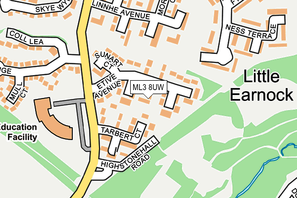 ML3 8UW map - OS OpenMap – Local (Ordnance Survey) ML3 8UW map - OS OpenMap – Local (Ordnance Survey)