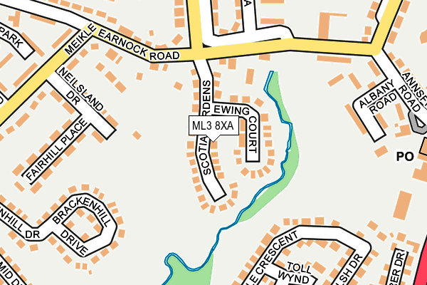 ML3 8XA map - OS OpenMap – Local (Ordnance Survey) ML3 8XA map - OS OpenMap – Local (Ordnance Survey)