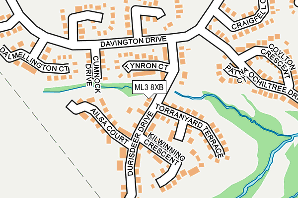 ML3 8XB map - OS OpenMap – Local (Ordnance Survey)