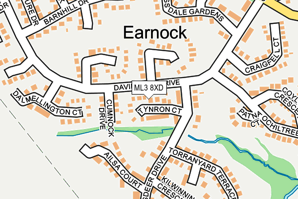 ML3 8XD map - OS OpenMap – Local (Ordnance Survey) ML3 8XD map - OS OpenMap – Local (Ordnance Survey)