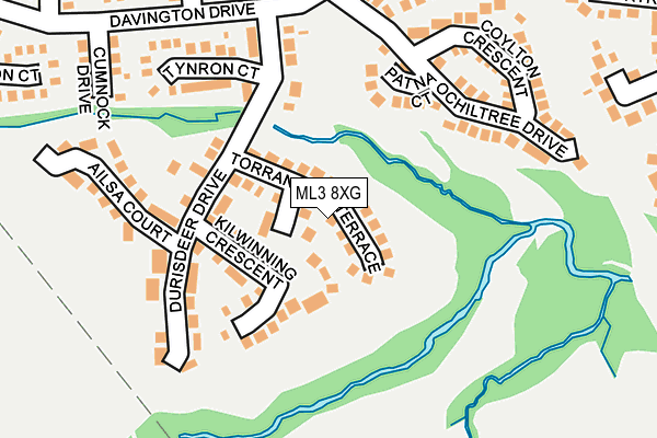 ML3 8XG map - OS OpenMap – Local (Ordnance Survey) ML3 8XG map - OS OpenMap – Local (Ordnance Survey)