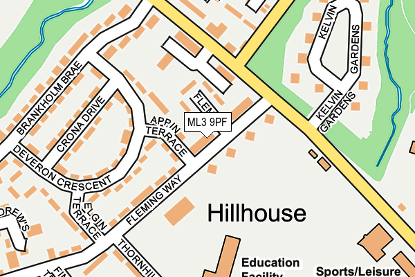 ML3 9PF map - OS OpenMap – Local (Ordnance Survey) ML3 9PF map - OS OpenMap – Local (Ordnance Survey)