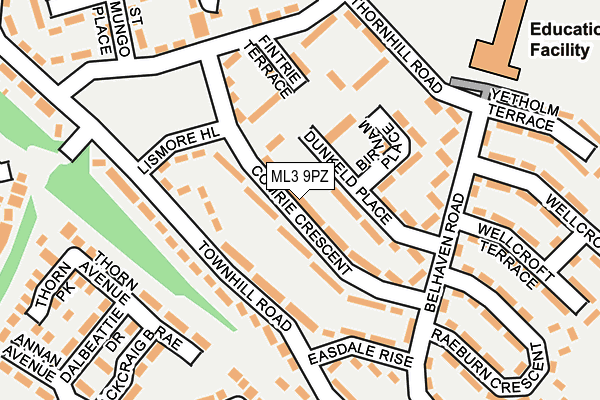 ML3 9PZ map - OS OpenMap – Local (Ordnance Survey) ML3 9PZ map - OS OpenMap – Local (Ordnance Survey)