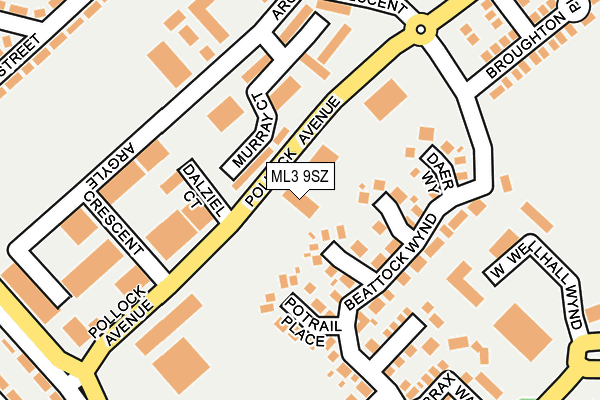 ML3 9SZ map - OS OpenMap – Local (Ordnance Survey) ML3 9SZ map - OS OpenMap – Local (Ordnance Survey)
