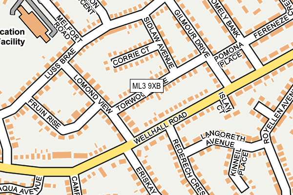 ML3 9XB map - OS OpenMap – Local (Ordnance Survey) ML3 9XB map - OS OpenMap – Local (Ordnance Survey)