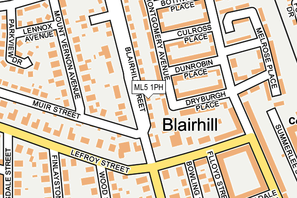 ML5 1PH map - OS OpenMap – Local (Ordnance Survey) ML5 1PH map - OS OpenMap – Local (Ordnance Survey)