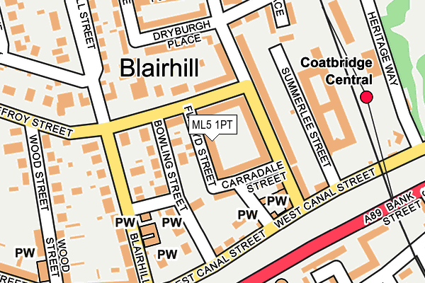ML5 1PT map - OS OpenMap – Local (Ordnance Survey) ML5 1PT map - OS OpenMap – Local (Ordnance Survey)