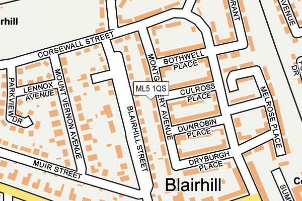 ML5 1QS map - OS OpenMap – Local (Ordnance Survey) ML5 1QS map - OS OpenMap – Local (Ordnance Survey)