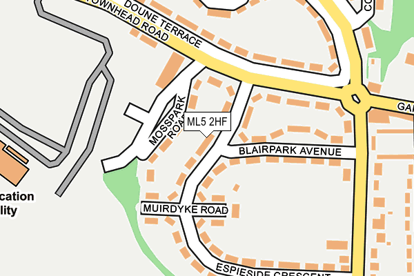 ML5 2HF map - OS OpenMap – Local (Ordnance Survey) ML5 2HF map - OS OpenMap – Local (Ordnance Survey)