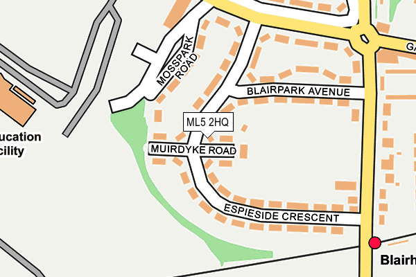 ML5 2HQ map - OS OpenMap – Local (Ordnance Survey)