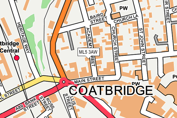ML5 3AW map - OS OpenMap – Local (Ordnance Survey) ML5 3AW map - OS OpenMap – Local (Ordnance Survey)