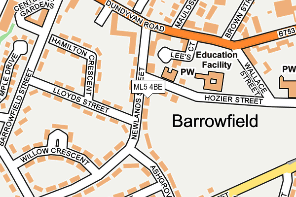 ML5 4BE map - OS OpenMap – Local (Ordnance Survey) ML5 4BE map - OS OpenMap – Local (Ordnance Survey)