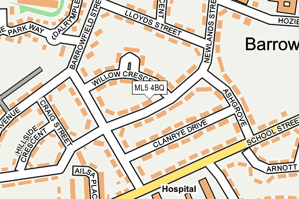 ML5 4BQ map - OS OpenMap – Local (Ordnance Survey) ML5 4BQ map - OS OpenMap – Local (Ordnance Survey)