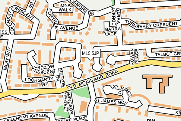 ML5 5JP map - OS OpenMap – Local (Ordnance Survey) ML5 5JP map - OS OpenMap – Local (Ordnance Survey)