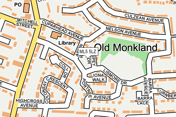 ML5 5LZ map - OS OpenMap – Local (Ordnance Survey) ML5 5LZ map - OS OpenMap – Local (Ordnance Survey)