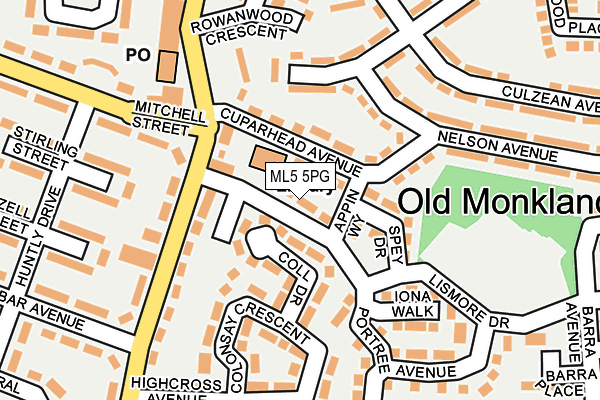 ML5 5PG map - OS OpenMap – Local (Ordnance Survey) ML5 5PG map - OS OpenMap – Local (Ordnance Survey)