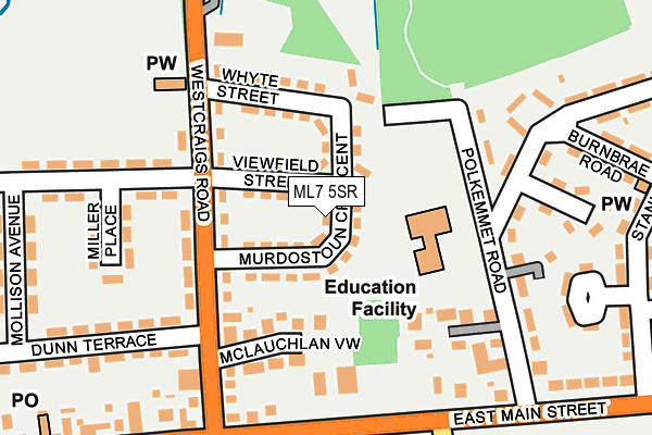 ML7 5SR map - OS OpenMap – Local (Ordnance Survey) ML7 5SR map - OS OpenMap – Local (Ordnance Survey)