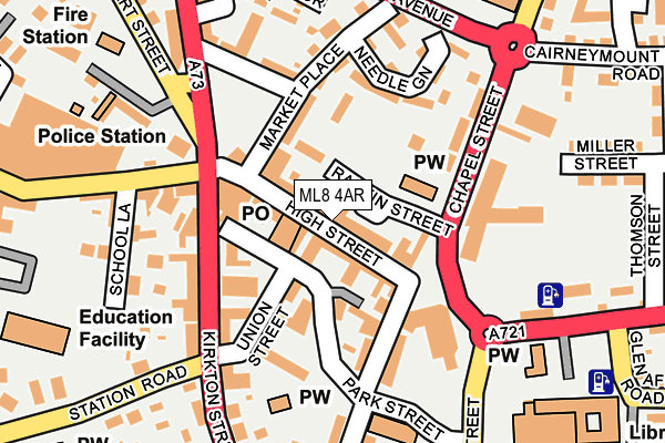 ML8 4AR map - OS OpenMap – Local (Ordnance Survey) ML8 4AR map - OS OpenMap – Local (Ordnance Survey)