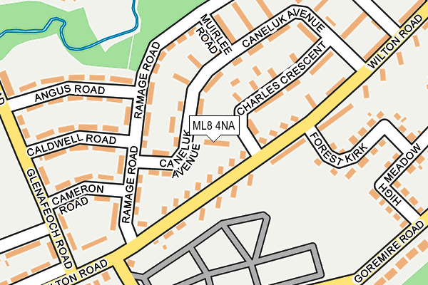 ML8 4NA map - OS OpenMap – Local (Ordnance Survey) ML8 4NA map - OS OpenMap – Local (Ordnance Survey)