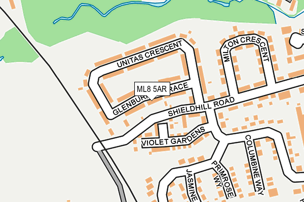 ML8 5AR map - OS OpenMap – Local (Ordnance Survey) ML8 5AR map - OS OpenMap – Local (Ordnance Survey)
