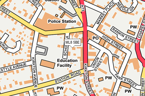 ML8 5BE map - OS OpenMap – Local (Ordnance Survey) ML8 5BE map - OS OpenMap – Local (Ordnance Survey)