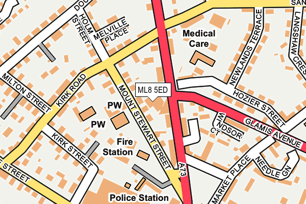 ML8 5ED map - OS OpenMap – Local (Ordnance Survey) ML8 5ED map - OS OpenMap – Local (Ordnance Survey)