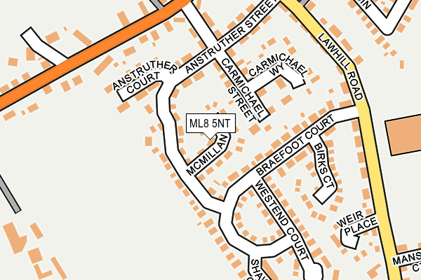 ML8 5NT map - OS OpenMap – Local (Ordnance Survey) ML8 5NT map - OS OpenMap – Local (Ordnance Survey)
