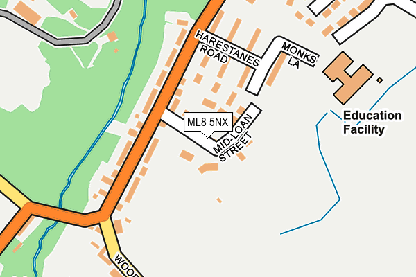 ML8 5NX map - OS OpenMap – Local (Ordnance Survey) ML8 5NX map - OS OpenMap – Local (Ordnance Survey)