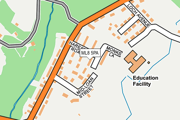 ML8 5PA map - OS OpenMap – Local (Ordnance Survey)