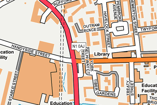 N1 0AJ map - OS OpenMap – Local (Ordnance Survey)